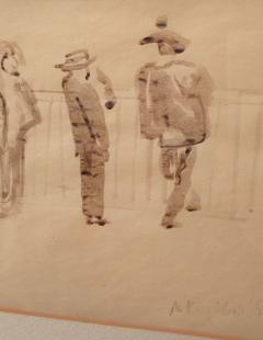 Pen and Ink of Group of People circa 1930 - 4048794