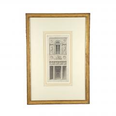 Pencil Ink Drawing of Neoclassical Fa ade France or Italy 19th century - 4039849