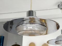 Pendant Light UFO Murano Glass and Metal Italy 1970s - 4392209