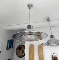 Pendant Light UFO Murano Glass and Metal Italy 1970s - 4392210