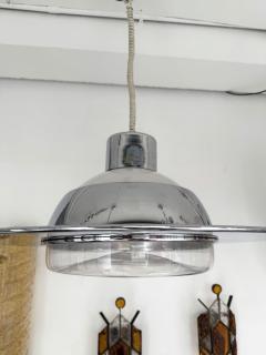 Pendant Light UFO Murano Glass and Metal Italy 1970s - 4392212