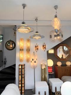 Pendant Light UFO Murano Glass and Metal Italy 1970s - 4392214