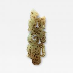 Pendant with Dragon and Humanoid Engraving Western Zhou Period - 3593266