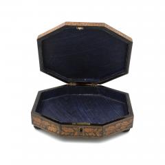 Penwork Games Box w Playing Cards On The Lid English Circa 1840 1850 - 2183688