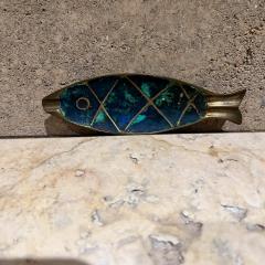 Pepe Mendoza 1950s Pepe Mendoza Fish Ashtray Malachite Brass - 3705550