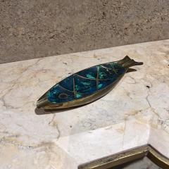 Pepe Mendoza 1950s Pepe Mendoza Fish Ashtray Malachite Brass - 3705555