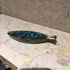 Pepe Mendoza 1950s Pepe Mendoza Fish Ashtray Malachite Brass - 3705556