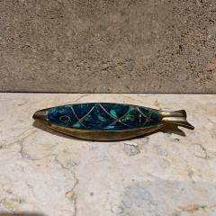 Pepe Mendoza 1950s Pepe Mendoza Fish Ashtray Malachite Brass - 3705557