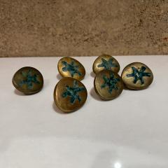 Pepe Mendoza 1950s Pepe Mendoza Six Drawer Pulls Malachite Brass Knobs Mexico - 3569732