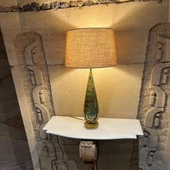 Pepe Mendoza 1950s Pepe Mendoza Table Lamp Bronze and Malachite Mayan Revival Mexico - 2571677