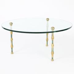 Pepe Mendoza Pepe Mendoza Artisan Bronze Coffee Table with Turquoise Enamels 1950s Signed  - 1525010