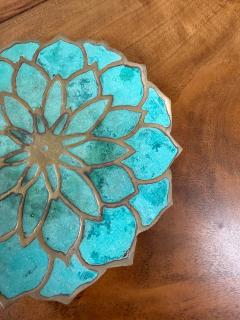 Pepe Mendoza Pepe Mendoza Lotus Flower Malachite Brass Catchall Dish - 4794731