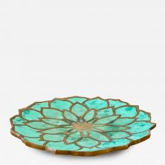 Pepe Mendoza Pepe Mendoza Lotus Flower Malachite Brass Catchall Dish - 4795878