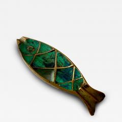 Pepe Mendoza Pepe Mendoza Malachite Fish Ashtray Mexico - 4099687