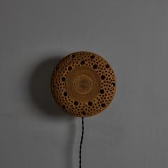 Per Bovin Early 1970s Per Bovin Hand Thrown Perforated Earthenware Plug in Wall Lamp - 4447823