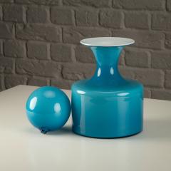 Per L tken Blue Carnaby Vase and Stopper by Holmegaard Denmark 1960s - 3720045