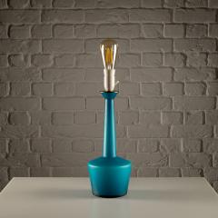 Per L tken Teal Blue Glass Lamp by Kastrup Denmark 1960s - 4138586
