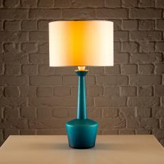 Per L tken Teal Blue Glass Lamp by Kastrup Denmark 1960s - 4138587