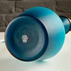 Per L tken Teal Blue Glass Lamp by Kastrup Denmark 1960s - 4138595
