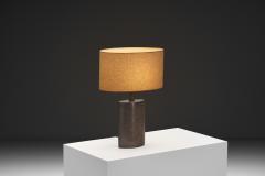 Per Linnemann Schmidt Brown Glazed Stoneware Table Lamp by Per Linneman Schmidt Denmark 1970s - 4776618