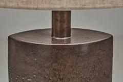 Per Linnemann Schmidt Brown Glazed Stoneware Table Lamp by Per Linneman Schmidt Denmark 1970s - 4788070