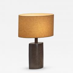 Per Linnemann Schmidt Brown Glazed Stoneware Table Lamp by Per Linneman Schmidt Denmark 1970s - 4789265