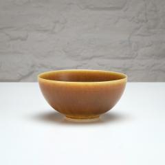 Per Linnemann Schmidt Ochre Hare s Fur Glaze Bowl by Palshus Denmark 1968 - 2923717