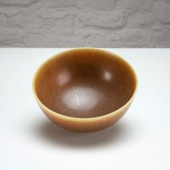 Per Linnemann Schmidt Ochre Hare s Fur Glaze Bowl by Palshus Denmark 1968 - 2923719