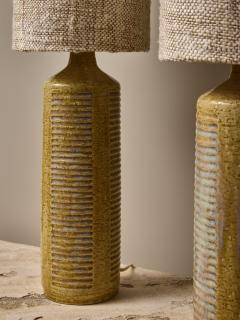 Per Linnemann Schmidt Pair of Glazed Ceramic Table Lamps by Per Linneman Schmidt for Palshus mod DL27 - 3602621