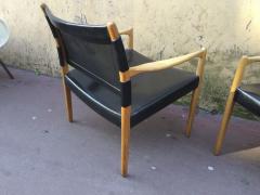 Per Olof Scotte Per Olof Scotte Pair of Oak and Leather Arm Chairs in Good Vintage Condition - 613941