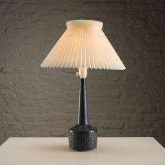 Per and Annelise Linnemann Schmidt Blue Palshus Ceramic Lamp with Original Le Klint Shade Denmark 1960s - 3534754