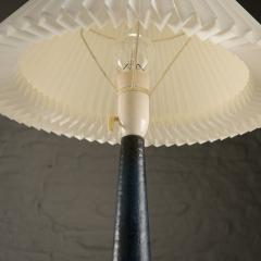 Per and Annelise Linnemann Schmidt Blue Palshus Ceramic Lamp with Original Le Klint Shade Denmark 1960s - 3534758