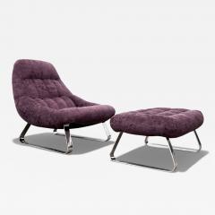 Percival Lafer MP 163 Earth Lounge Chair w Ottoman in Tufted Velvet Upholstery P Lafer - 4537512