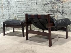 Percival Lafer MP 41 Jacaranda Tufted Leather Lounge Chair Ottoman 1960 - 3664965