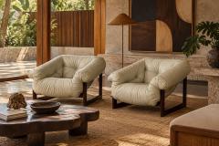Percival Lafer MP 93 Lounge Chairs Rosewood Leather Brazil 1960s - 4812864