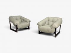 Percival Lafer MP 93 Lounge Chairs Rosewood Leather Brazil 1960s - 4812865