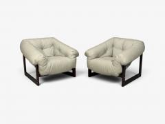 Percival Lafer MP 93 Lounge Chairs Rosewood Leather Brazil 1960s - 4812866