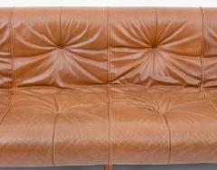 Percival Lafer Midcentury Brazilian Sofa in Brown Leather and Rosewood by Percival Lafer - 2253046