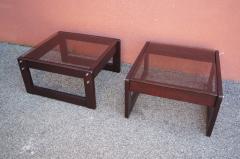 Percival Lafer Pair of Rosewood and Glass Side Tables by Percival Lafer - 2130823