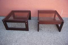 Percival Lafer Pair of Rosewood and Glass Side Tables by Percival Lafer - 2130824