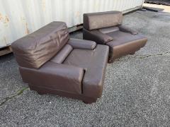 Percival Lafer Percival Lafer 3 Seat Brown Leather Sofa and Loveseat lounge chairs available  - 4222780