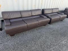 Percival Lafer Percival Lafer 3 Seat Brown Leather Sofa and Loveseat lounge chairs available  - 4222782