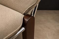 Percival Lafer Percival Lafer Contempo Dining Chairs Set of 4 Hardwood Chrome Chenille - 4594197