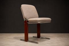 Percival Lafer Percival Lafer Contempo Dining Chairs Set of 4 Hardwood Chrome Chenille - 4594199