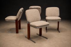 Percival Lafer Percival Lafer Contempo Dining Chairs Set of 4 Hardwood Chrome Chenille - 4594201