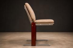 Percival Lafer Percival Lafer Contempo Dining Chairs Set of 4 Hardwood Chrome Chenille - 4594202
