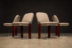 Percival Lafer Percival Lafer Contempo Dining Chairs Set of 4 Hardwood Chrome Chenille - 4594204