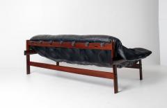 Percival Lafer Percival Lafer Couch MP 41 in New Black leather and Brazilian Hardwood - 4464876