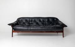Percival Lafer Percival Lafer Couch MP 41 in New Black leather and Brazilian Hardwood - 4464877