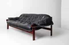 Percival Lafer Percival Lafer Couch MP 41 in New Black leather and Brazilian Hardwood - 4464879